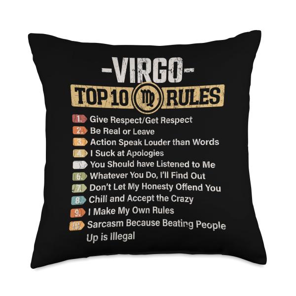 Zodiac Sign Funny Top 10 Rules Of Virgo Graphic Th...
