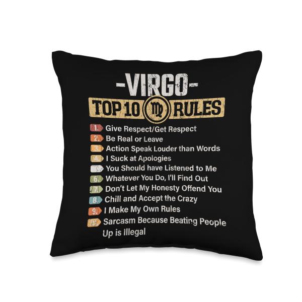 Zodiac Sign Funny Top 10 Rules Of Virgo Graphic Th...