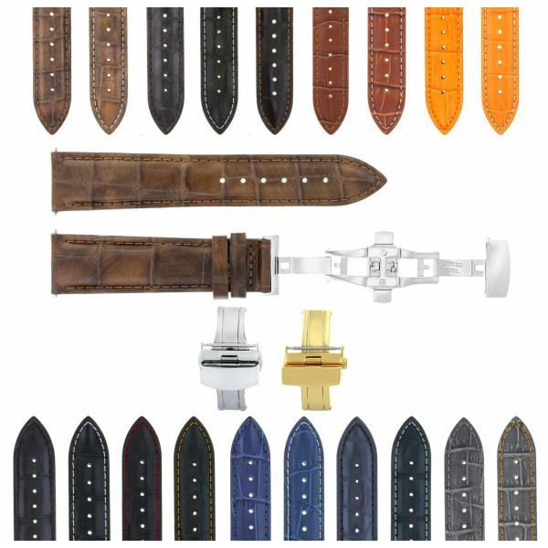 Ewatchparts 17-24mm Leather Watch Band Strap With ...