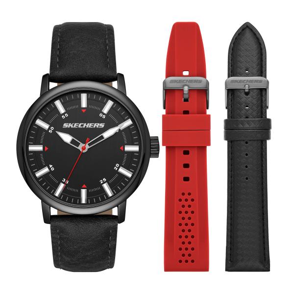 Skechers Men's Quartz Three-Hand Watch ＆ Interchan...