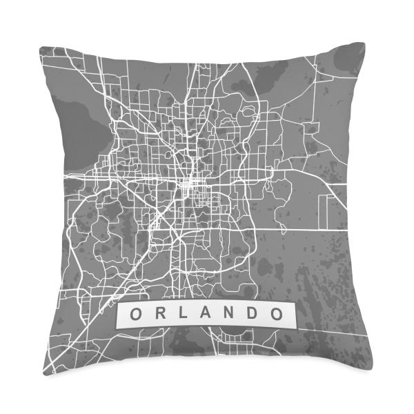 Orlando FL City Map Art Orlando Florida Map Throw ...