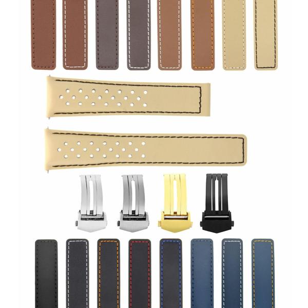 Ewatchparts 19-20-22mm Leather Watch Band Strap Wi...
