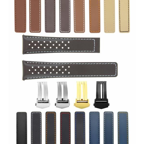 Ewatchparts 19-20-22mm Leather Watch Band Strap Wi...