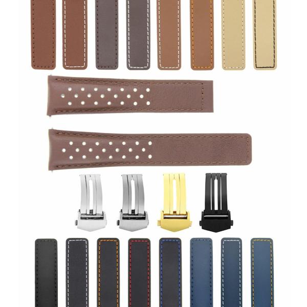 Ewatchparts 19-20-22mm Leather Watch Band Strap Wi...
