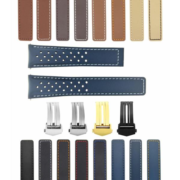Ewatchparts 19-20-22mm Leather Watch Band Strap Wi...