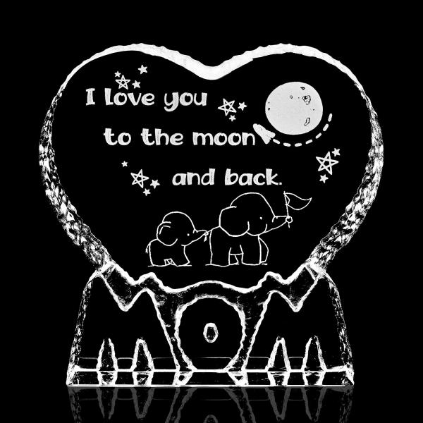 ZHSHWAT お母さんへのクリスタルギフト 「I Love You to the Moon and...
