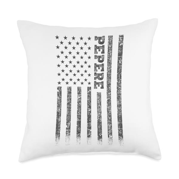 Pepere American Flag Throw Pillow
