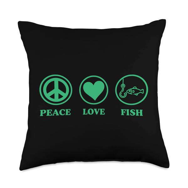 Peace Love Fish Symbol Heart Icon Fishing Hook Sim...