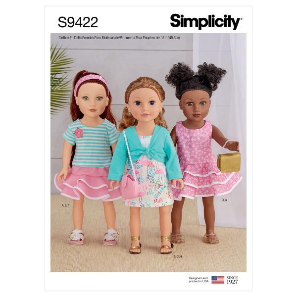 Simplicity 18" Doll Clothes-ONE SIZE -SS9422OS