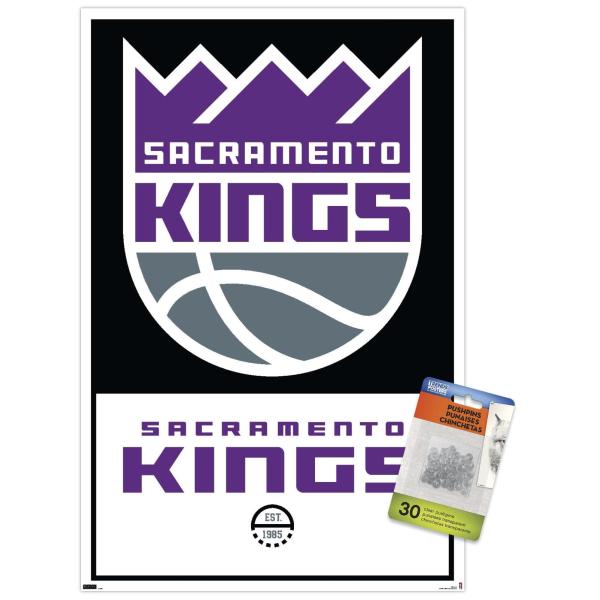 NBA Sacramento Kings - Logo 21 Wall Poster with Pu...