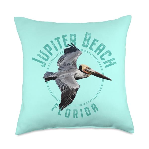 Jupiter Beach Florida Throw Pillow
