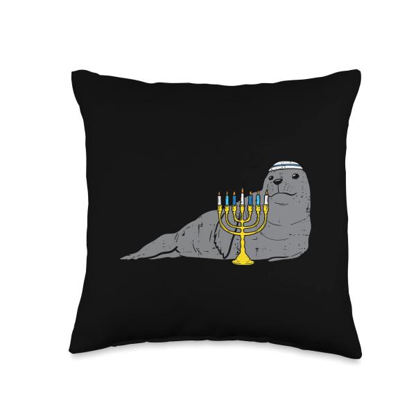 Jewish Seal Menorah Animal Hanukkah Pajamas Chanuk...