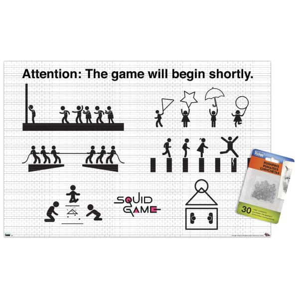 Netflix Squid Game - Games Wall Poster with Push P...