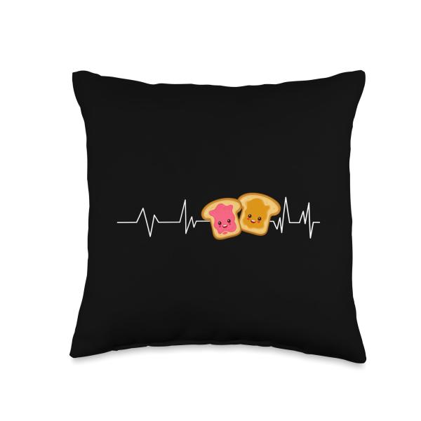 Cute Peanut Butter And Jelly Lover Throw Pillow