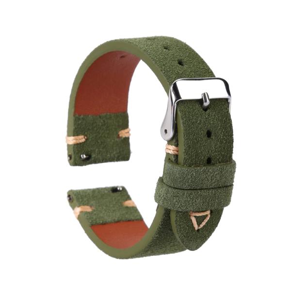 WOUKUP Quick Release Suede Leather Watch Bands Vin...