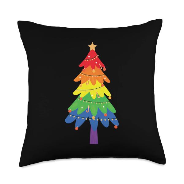 LGBT-Q Pride Rainbow Flag Gay Christmas Tree Funny...