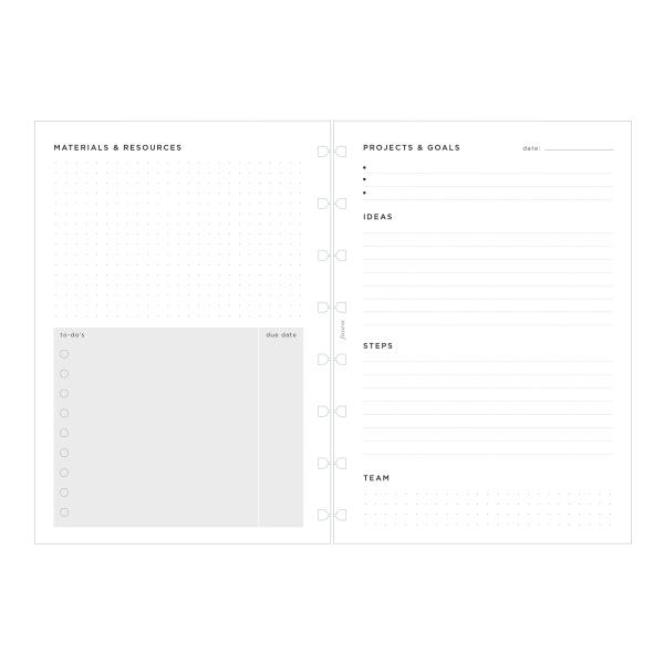 Filofax 詰め替え可能ノートブック リフィル A5サイズ プロジェクト管理パック ホワイトペー...