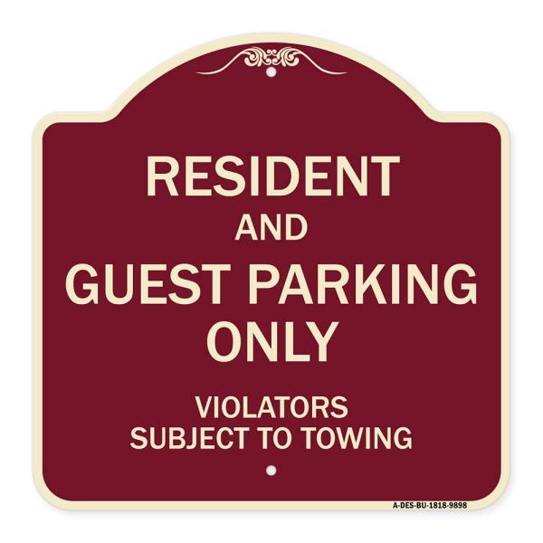 SignMission Designer Series Sign - Resident and Gu...