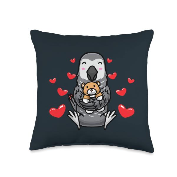 African Grey Parrot Stuffed Animal Kawaii Parrot B...