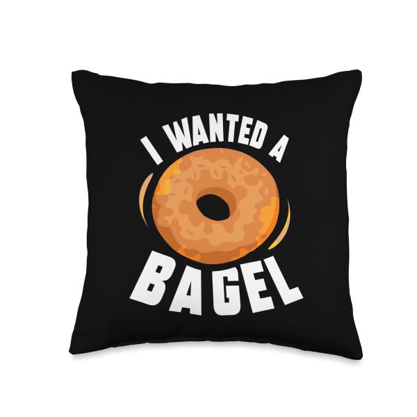 I want a bagel Throw Pillow