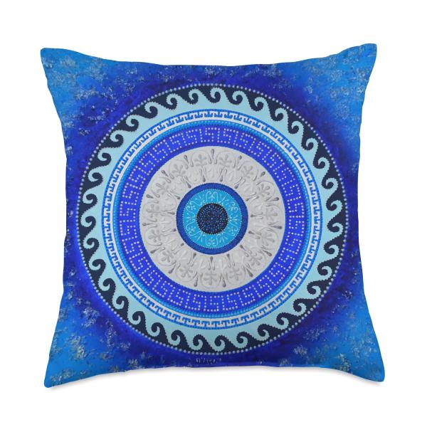 Cute Evil Eye Amulet Protection Curse Greek Patter...