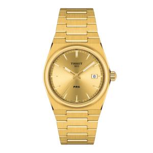 Tissot PRX T1374103302100 40mm 腕時計 スイスクォーツ ゴールドPVDコーティング シャンパーニュ文字盤 サファイア 100m防水