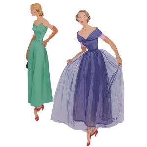 1940年代 ソーイングパターン スカラップネックライン イブニングドレス A5272 サイズ34