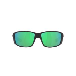 Costa Del Mar メンズ ツナ アレイ プロ 長方形 サングラス, ブラック/偏光グリーンミラー580g。, 60 mm