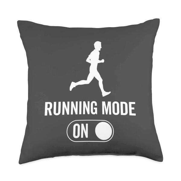 Running Mode On - Marathon Running Throw Pillow