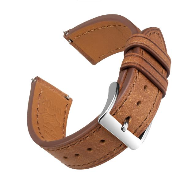 EACHE 22mm Leather Watch Band for Men Top Grain, Q...
