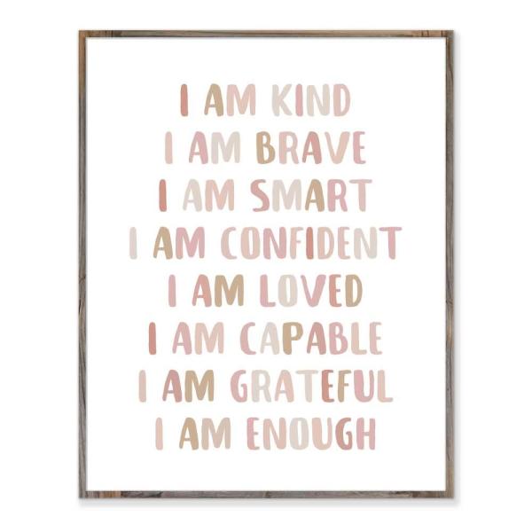 Affirmations Print, I Am Kind, I Am Brave, Affirma...