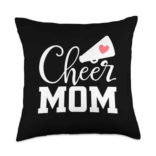 Cheer Mom Cheerleader Megaphone with Heart Throw P...