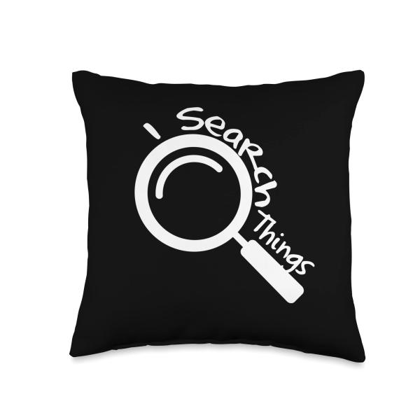 I Search Things Funny Lens Searching Throw Pillow