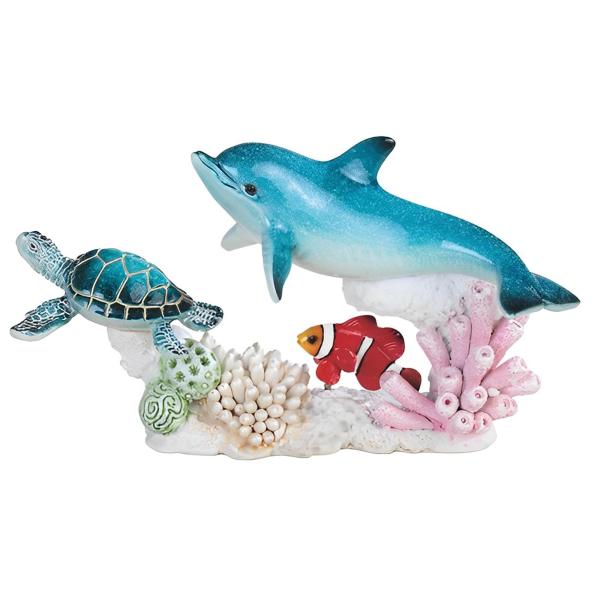 ICE ARMOR 8.75" W Sea Turtle, Dolphin, and Clownfi...