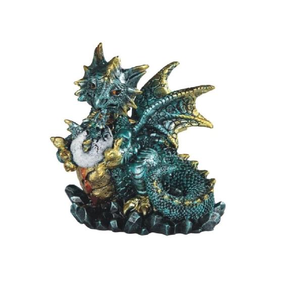 ICE ARMOR 4.75" H Blue Dragon Holds Dragon Baby Ha...