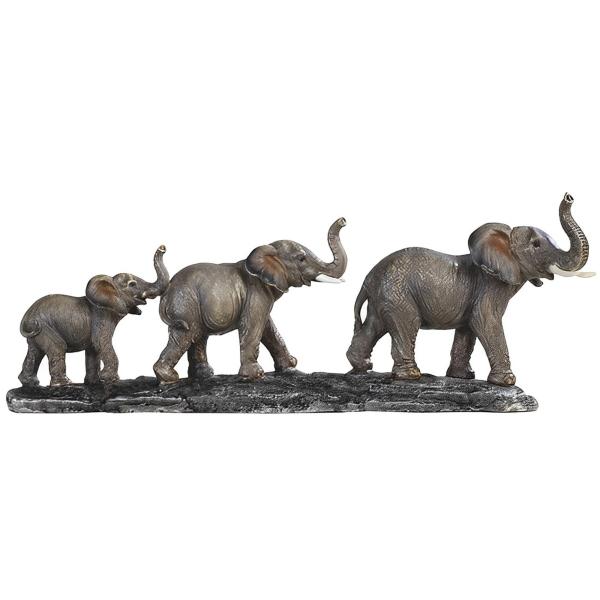 ICE ARMOR 17.75" W Elephant Family Walking in Line...