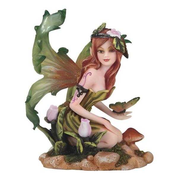 ICE ARMOR 5.25" H Green Spring Fairy with Butterfl...