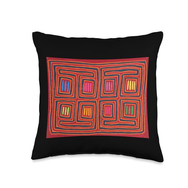 Panamanian Mola Collection From Kulawind Throw Pil...