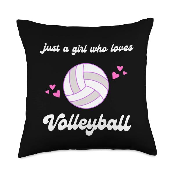 Just a Girl Who Loves Volleyball Cute Pink Sports ...