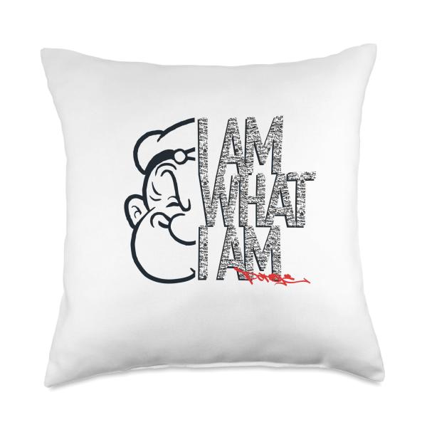 Popeye "I AM WHAT I AM" Signature Phrase Throw Pil...