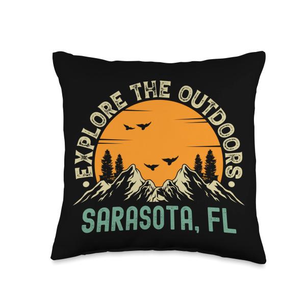 Sarasota, Florida - Explore The Outdoors Throw Pil...