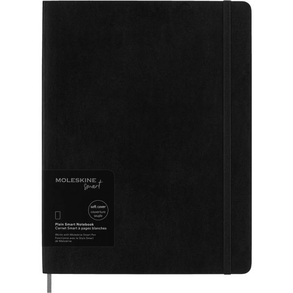 Moleskine Smart Notebook, Extra Large, Plain, Blac...
