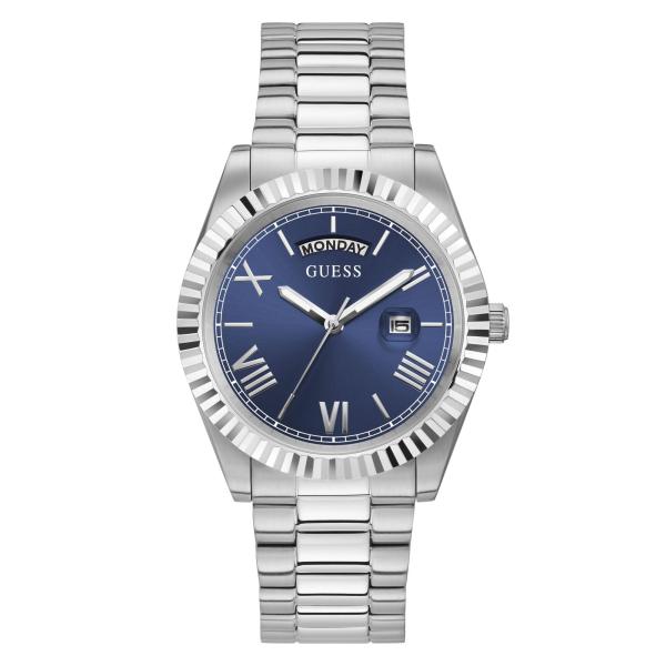 GUESS GW0265G7 メンズ クォーツ 42mm シルバートーン ステンレスブレスレット ブ...