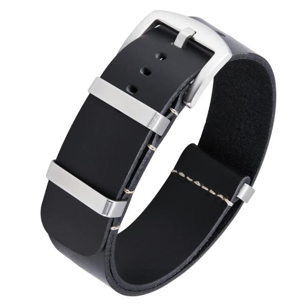 BINLUN Leather Watch Band Crazy Horse Oiled Leathe...