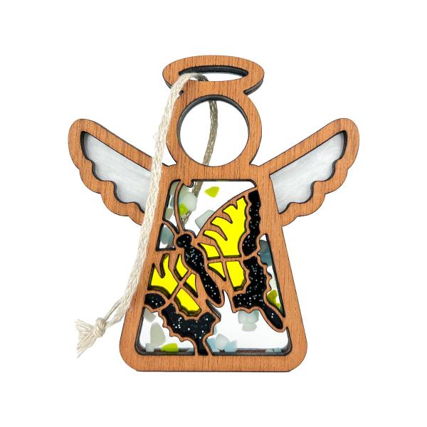 Handmade Yellow Tiger Swallowtail Butterfly Orname...
