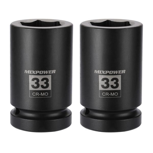 MIXPOWER 2 Pieces 1 Inch Drive Deep Impact Socket,...