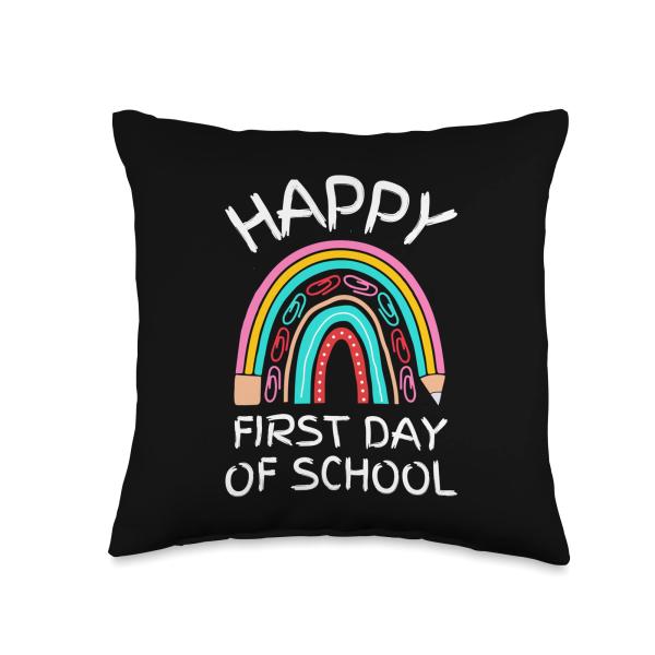 Happy First Day Of School Cute Pencil Rainbow - Bo...