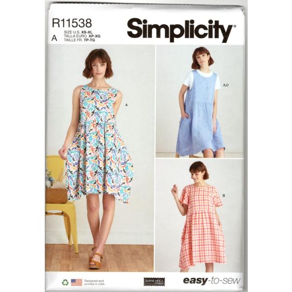 Simplicity R11538 レディース プルオーバードレス＆ニットトップ 型紙
