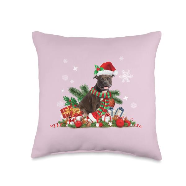 Pit Bull, Pitbull Dog, Christmas Themed, Pink Thro...