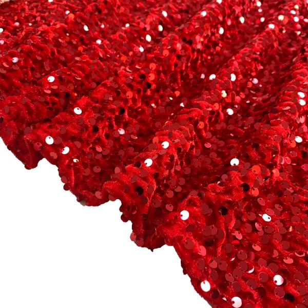 FUHSY Red Fabric by The Yard Velvet Sequin Fabric ...